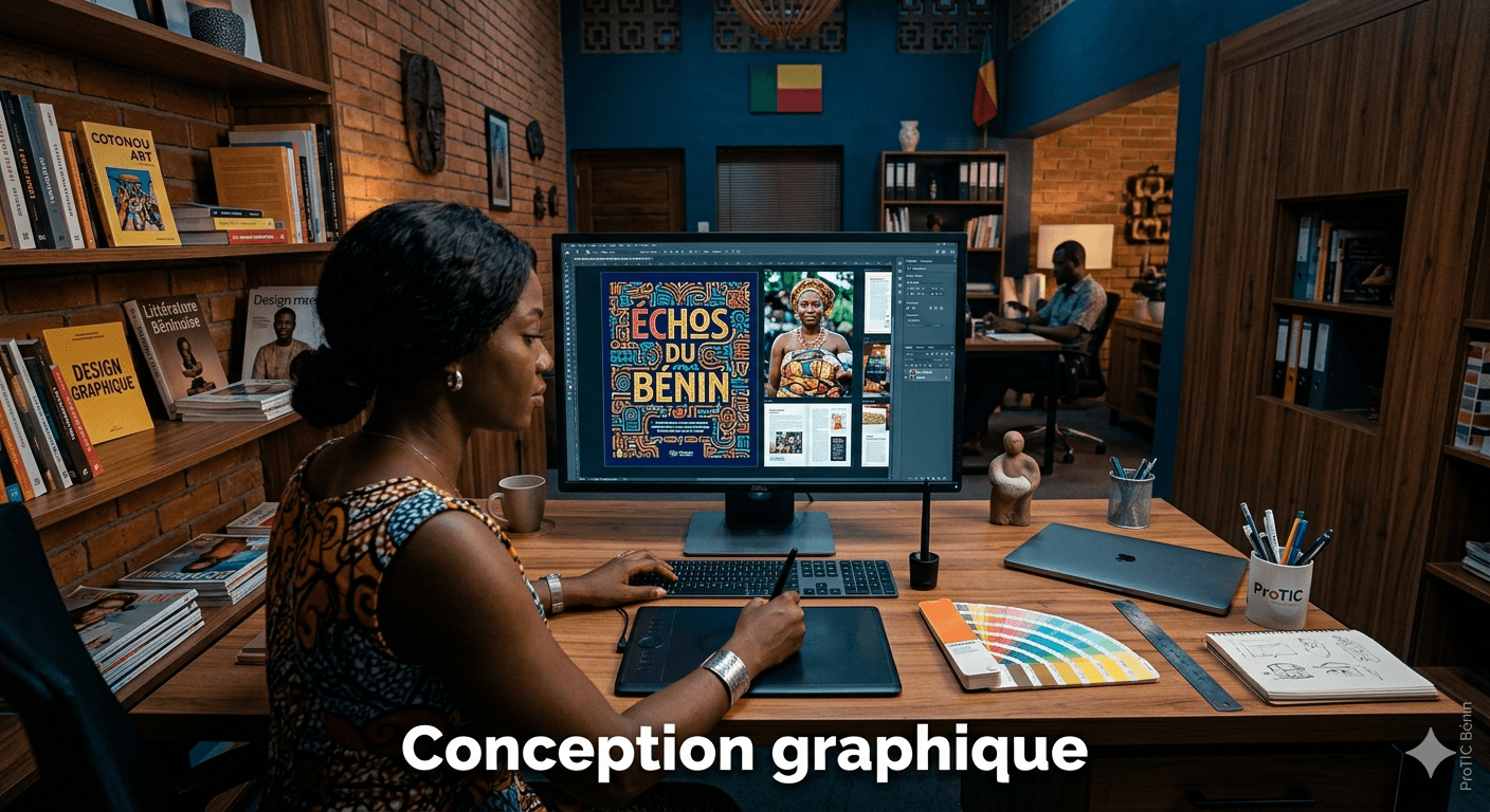 Conception graphique et mise en page professionnelle — ProTIC Editions Bénin