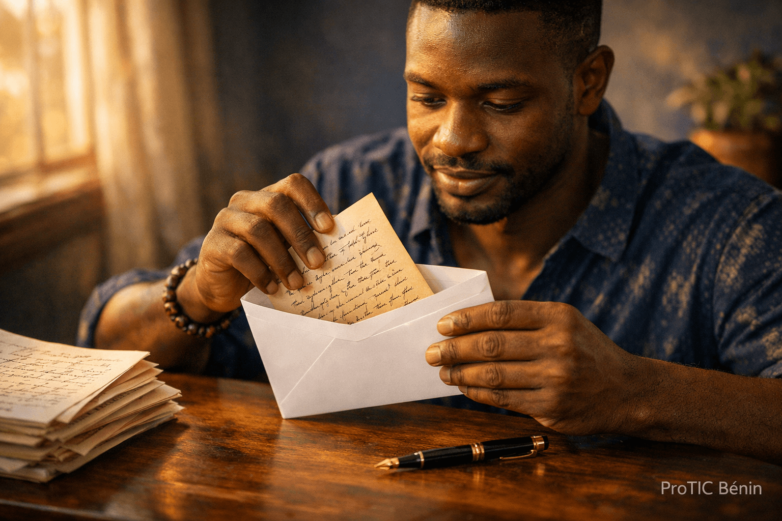 Auteur béninois déposant son manuscrit — ProTIC Editions Abomey-Calavi